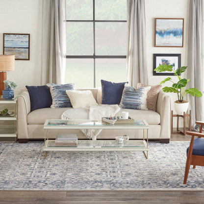 Nourison Home Malta  Ivory Blue  Traditional