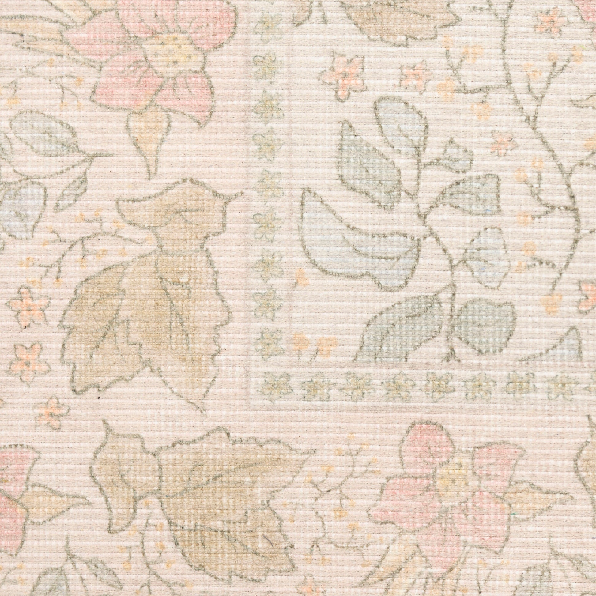 Nourison Home Botanical Washables  Beige Multicolor  Contemporary