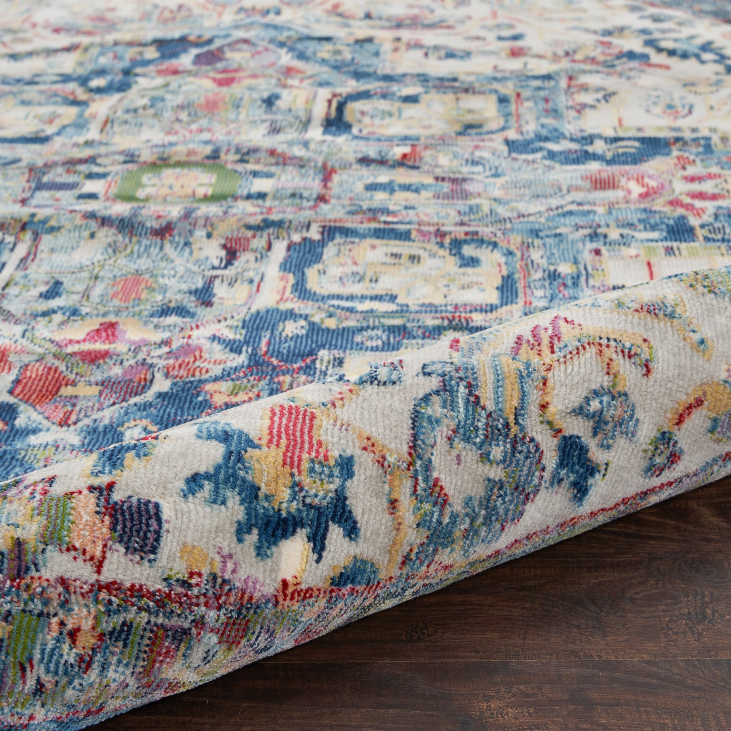 Nourison Home Ankara Global  Grey Navy  Transitional