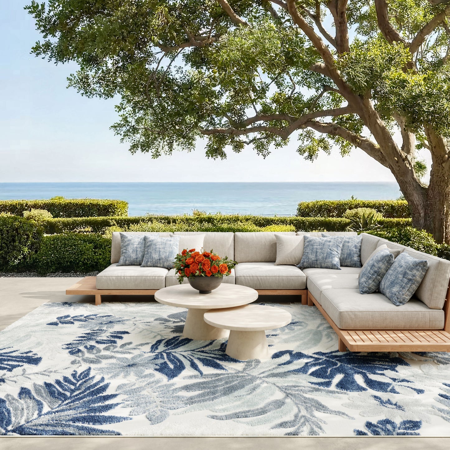 Nourison Home Suncoast  Blue  Contemporary