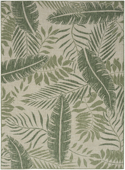 Nourison Home Garden Oasis GOA02 Ivory Green Contemporary Power-loomed Rug