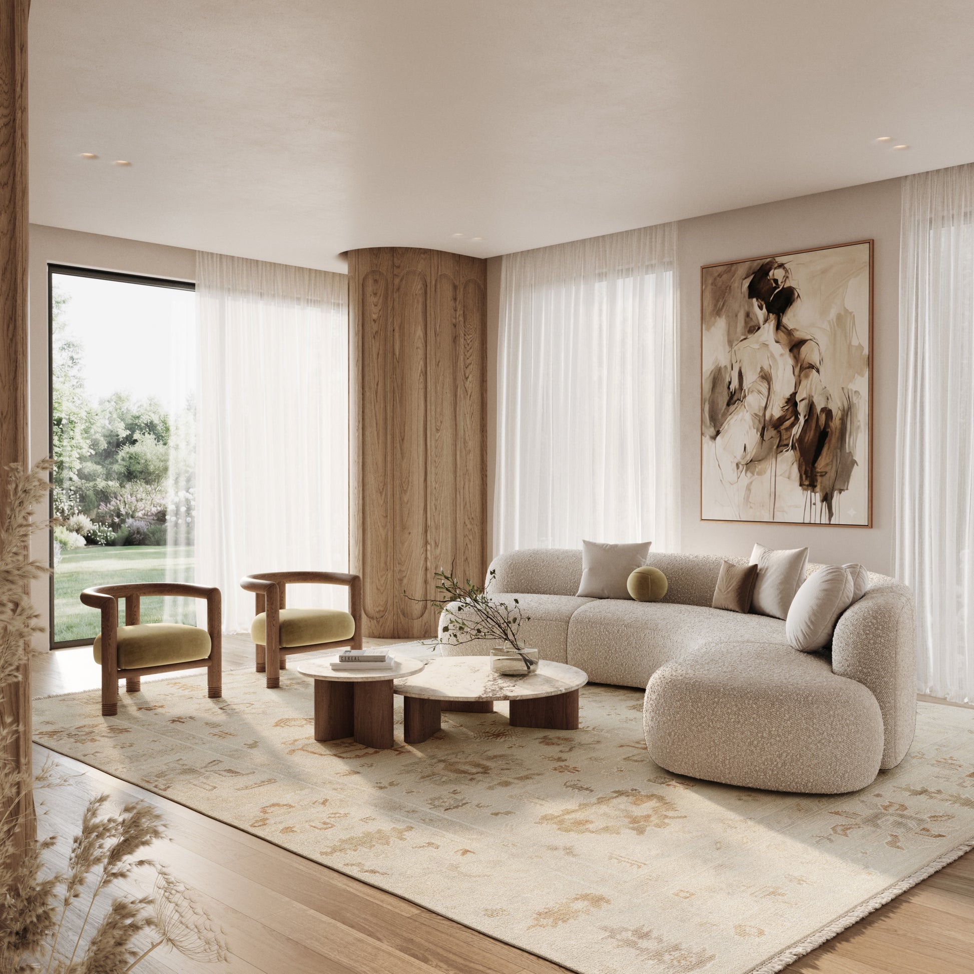Nourison Home Whispers  Cream  Traditional