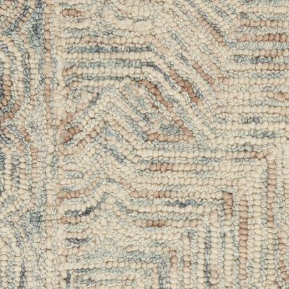 Nourison Home Interlock  Blue Ivory  Contemporary