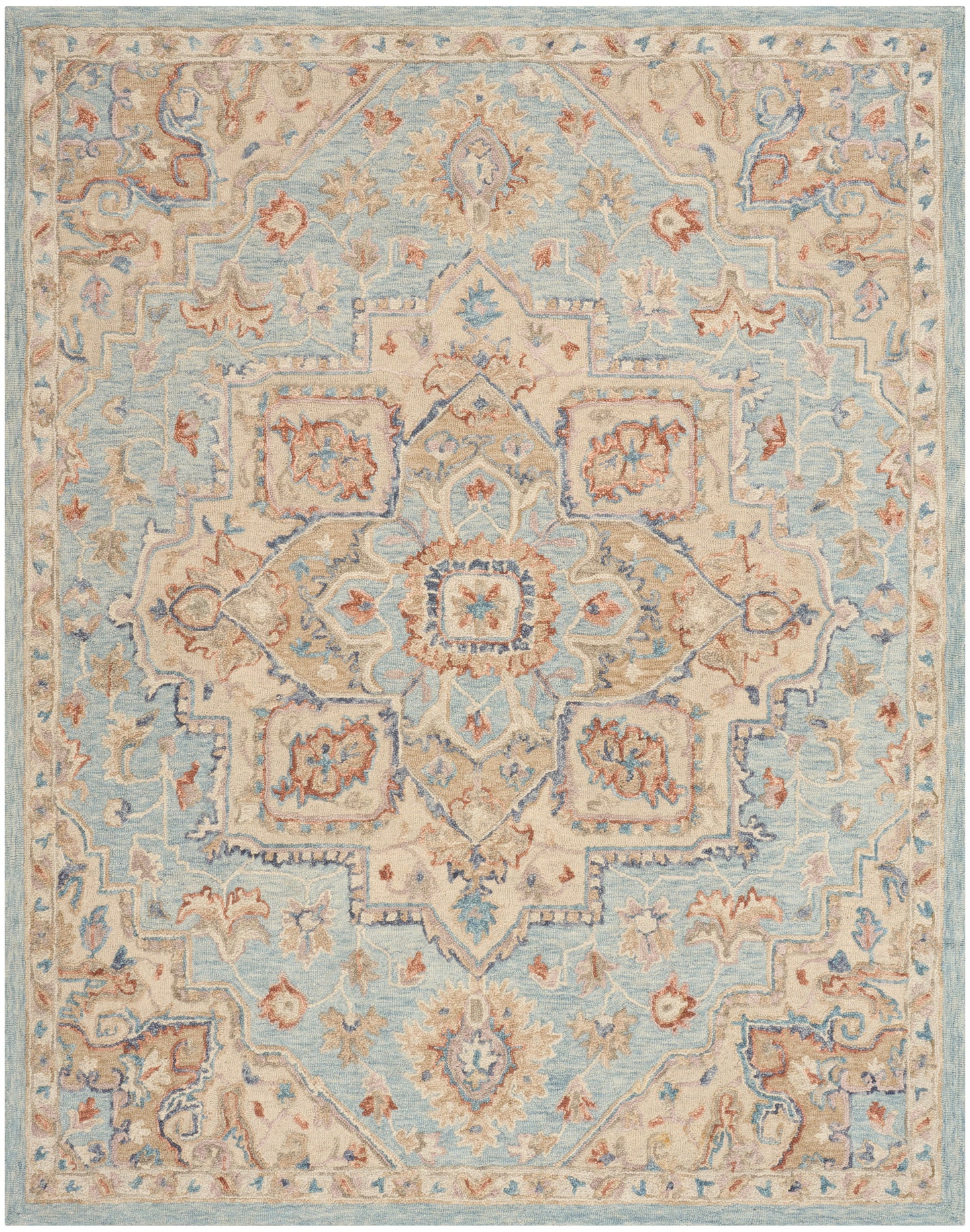 Nourison Home Maison MSO06 Light Blue Ivory Traditional Hand Tufted Rug
