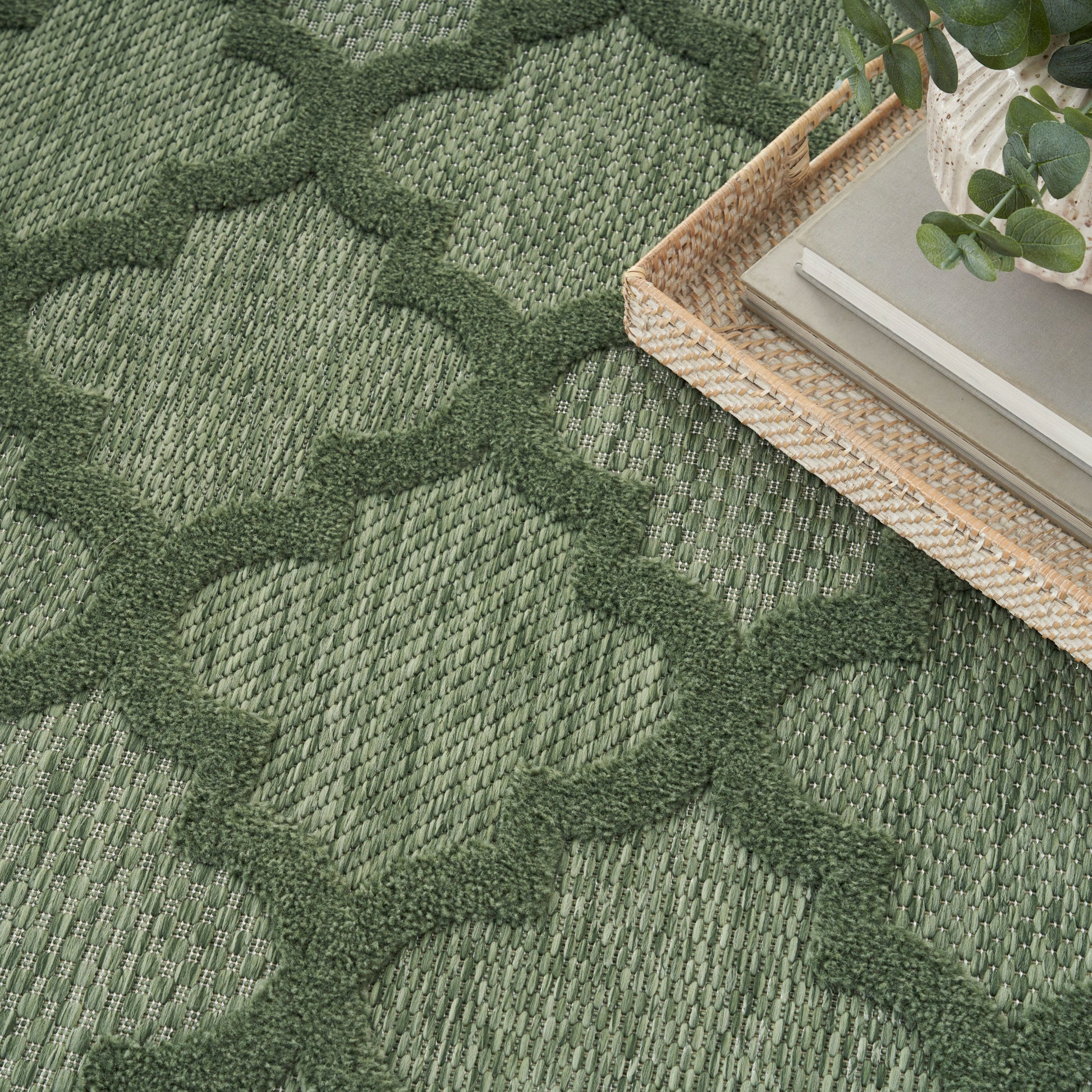 Nourison Home Easy Care  Green  Contemporary