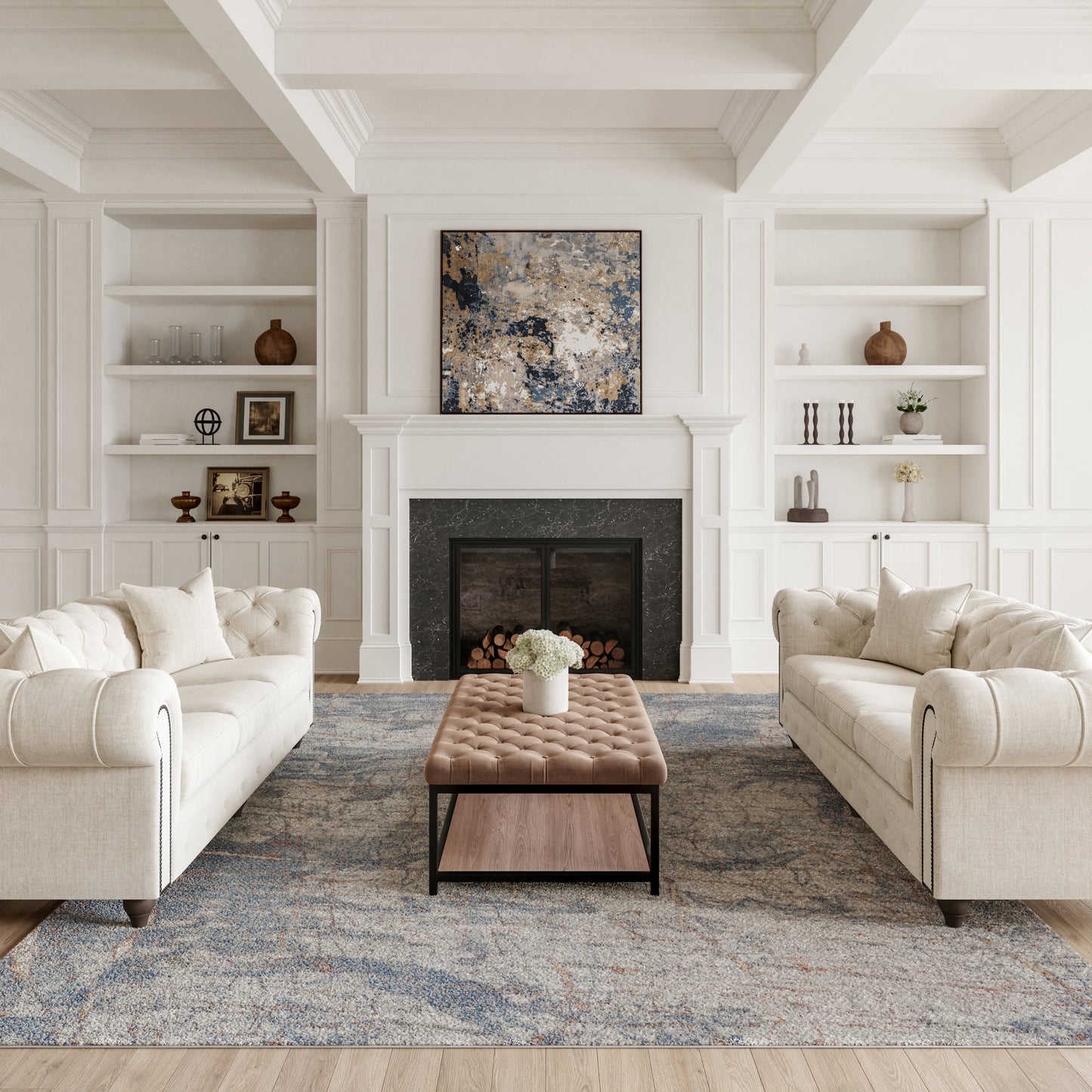 Nourison Home Rustic Textures  Light Grey Blue  Contemporary