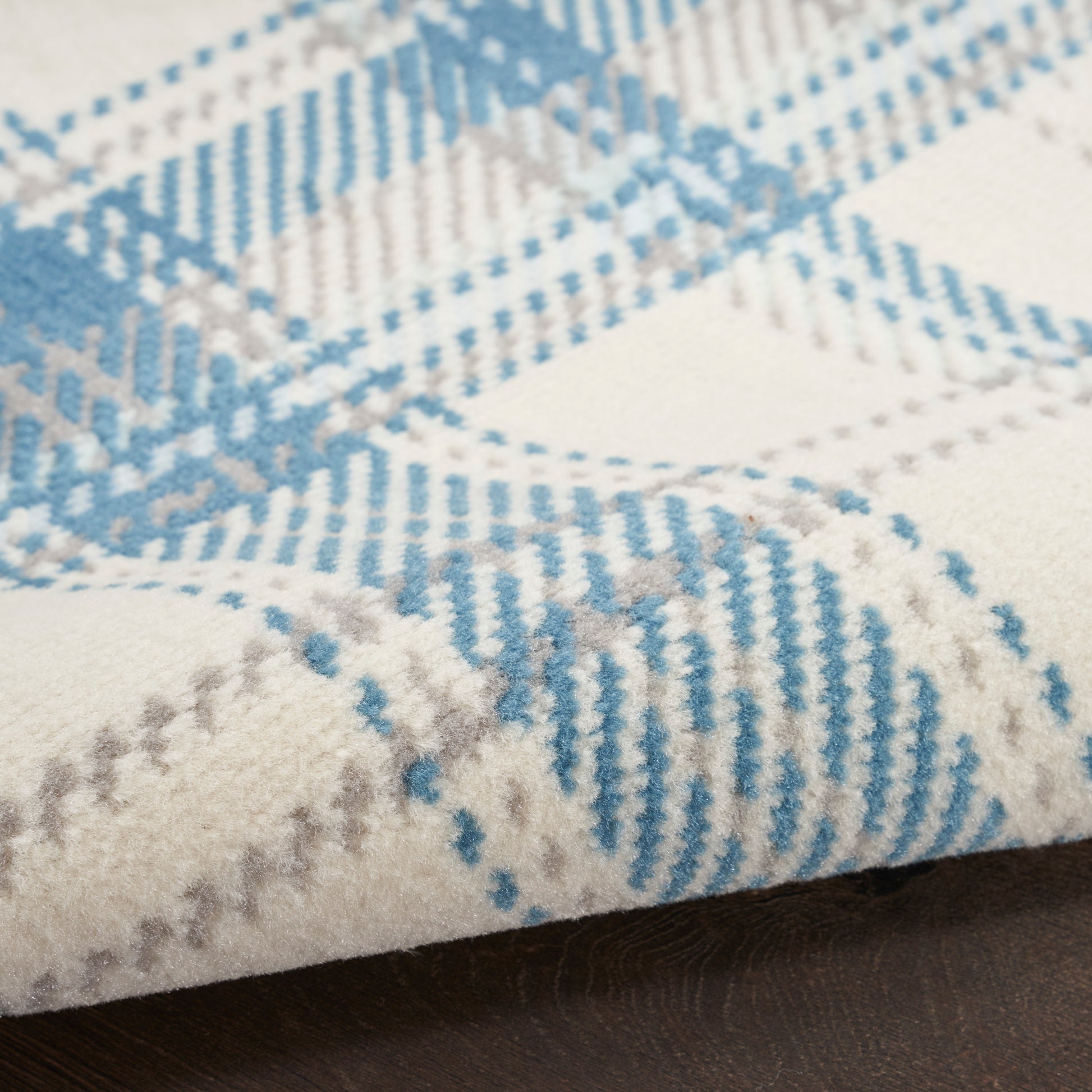 Nourison Home Grafix  Ivory Blue  Contemporary