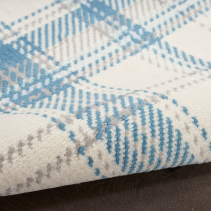 Nourison Home Grafix  Ivory Blue  Contemporary