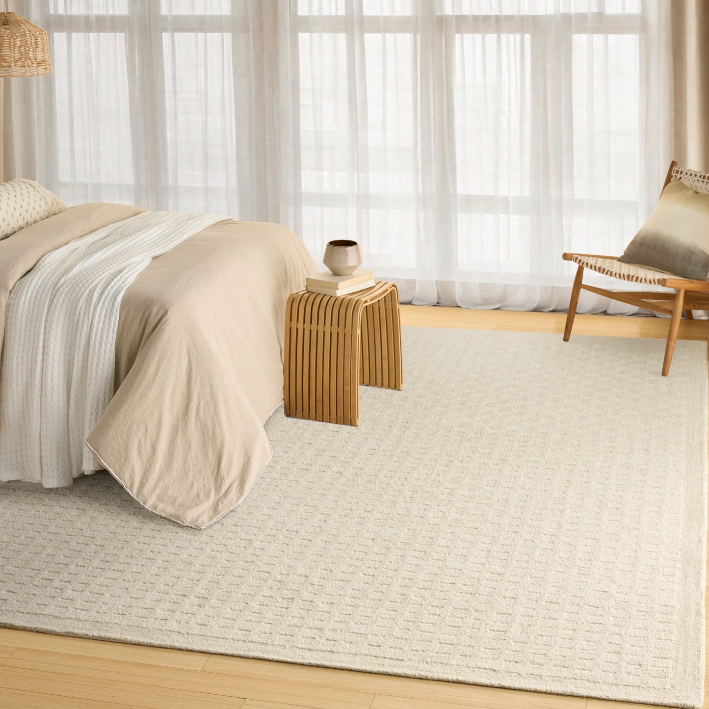 DKNY Pure Grids  Ivory Beige  Contemporary