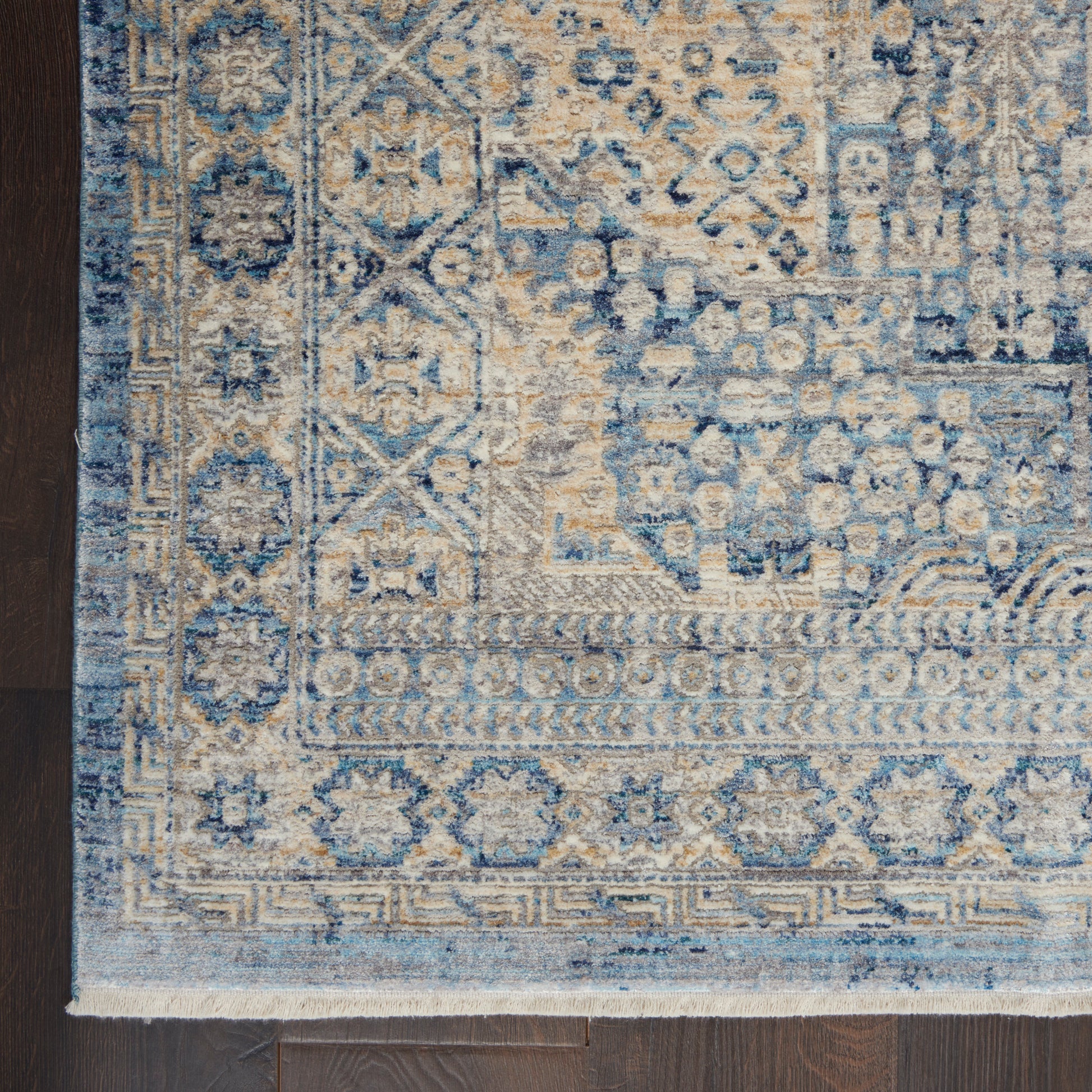Nourison Home Lustrous Weave  Blue Ivory  