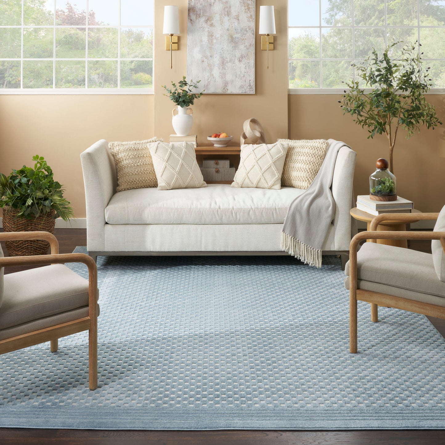 Nourison Home Care Free  Blue  Contemporary