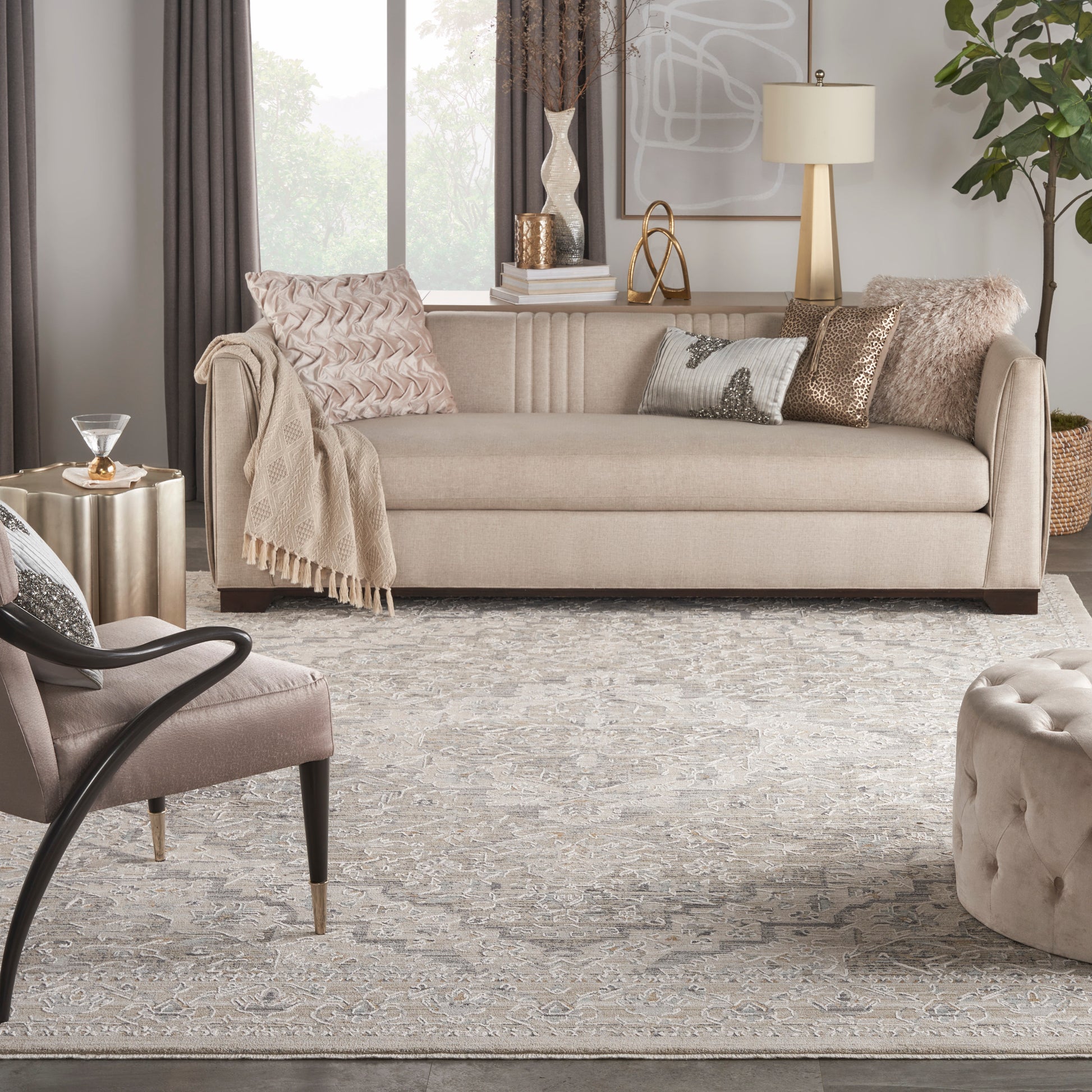 Nourison Home Lynx  Ivory Taupe  Transitional