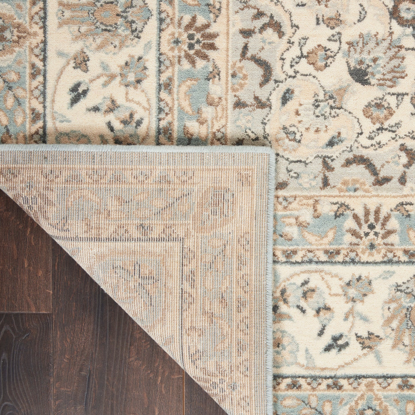 Nourison Home Living Treasures  Aqua Ivory  Traditional