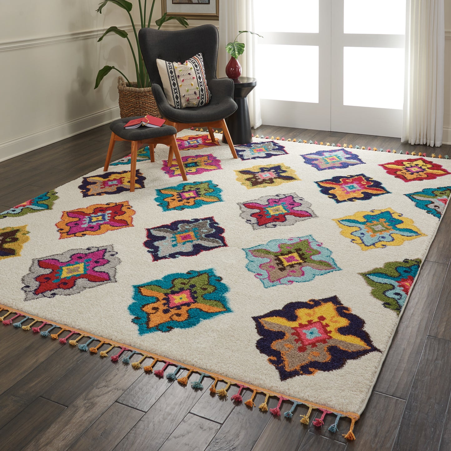 Nourison Home Nomad  Ivory Multicolor  Transitional