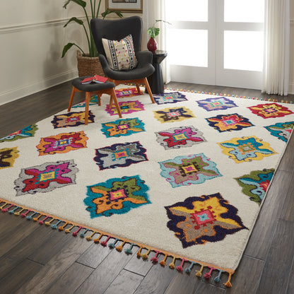Nourison Home Nomad  Ivory Multicolor  Transitional