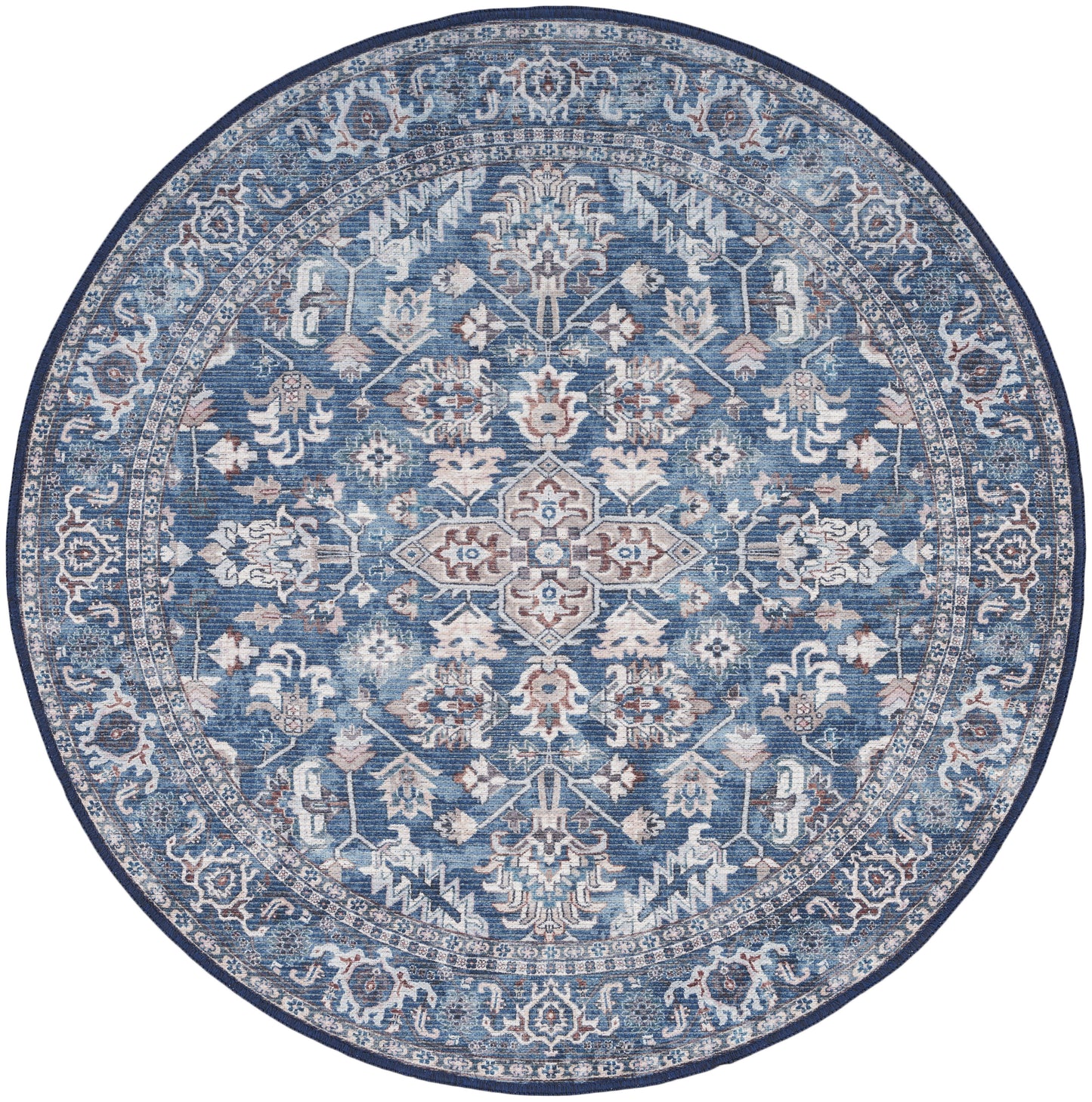 Nourison Home New Concept Washables SR104 Navy Ivory Traditional Machine Woven Rug