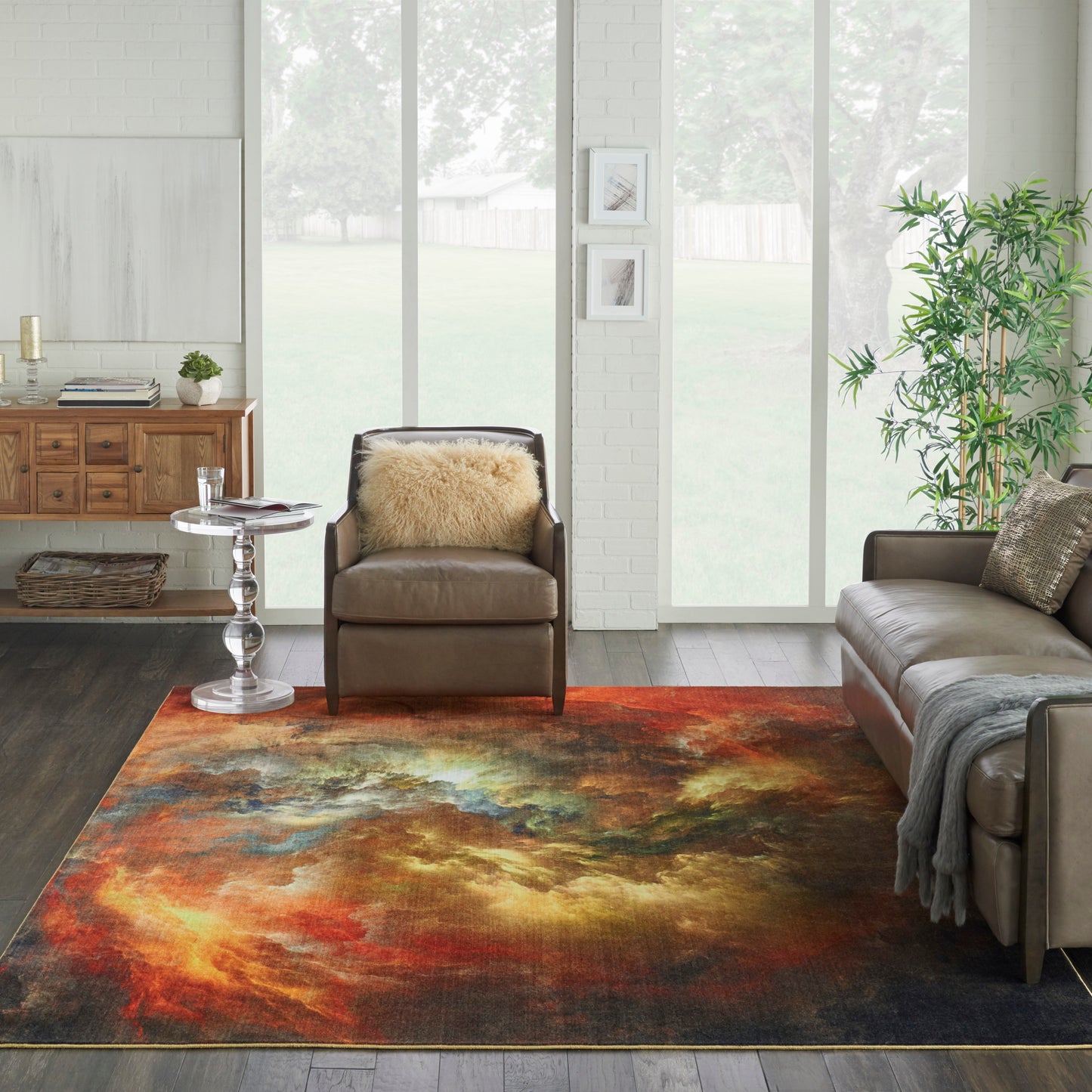 Nourison Home Le Reve  Red Multicolor  Contemporary