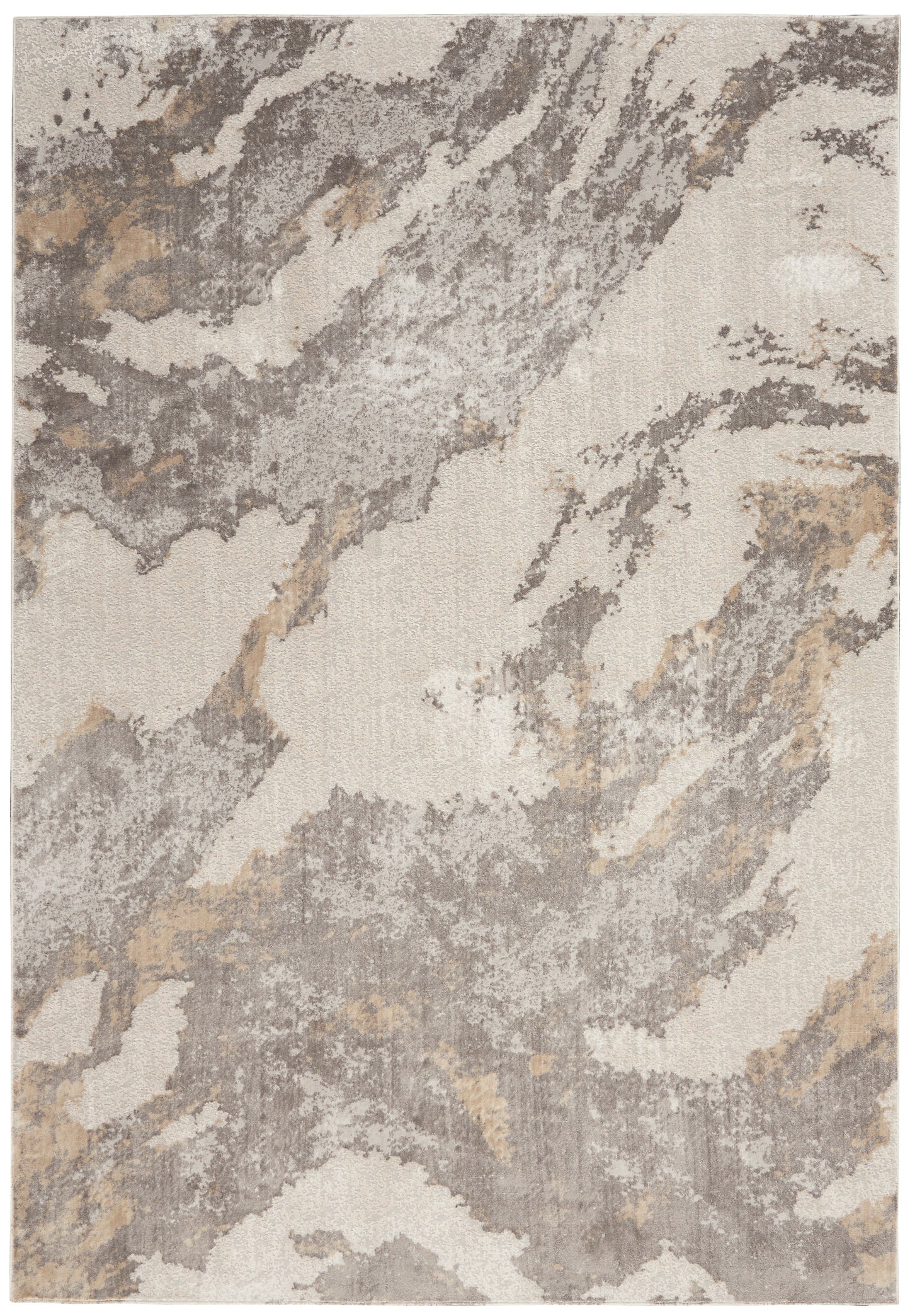 Nourison Home Silky Textures SLY03 Brown Ivory Contemporary Power-loomed Rug