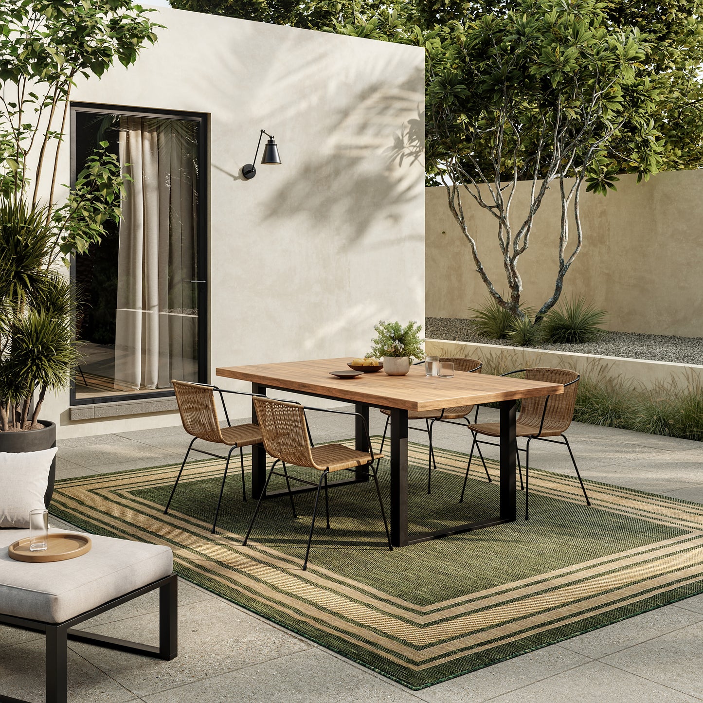 Nourison Home Horizon Indoor/Outdoor  Green  Contemporary