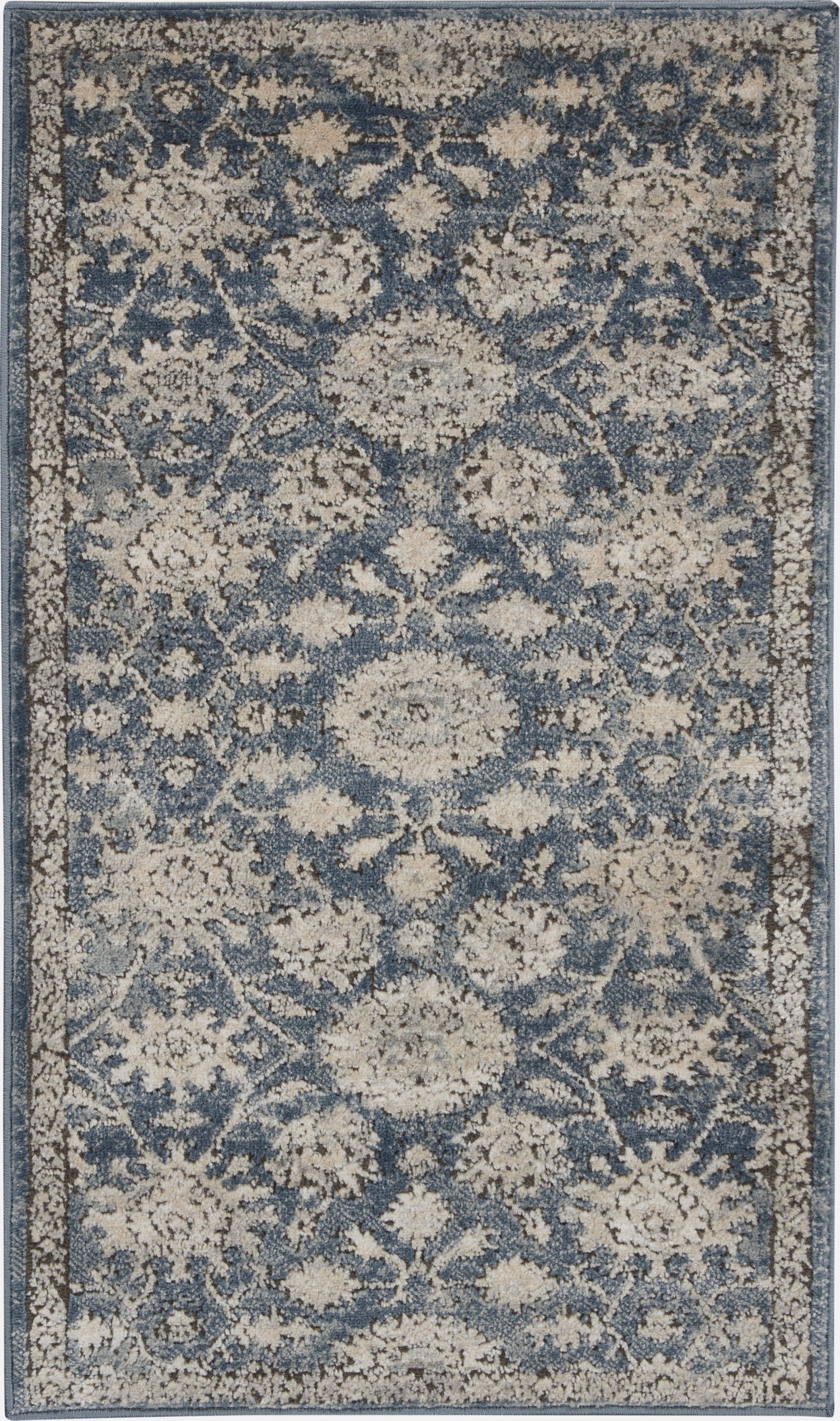Nourison Home Quarry QUA06 Blue Beige Traditional Power-loomed Rugs