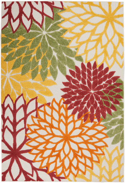 Nourison Home Aloha ALH05 Red Multicolor Contemporary Power-loomed Rugs