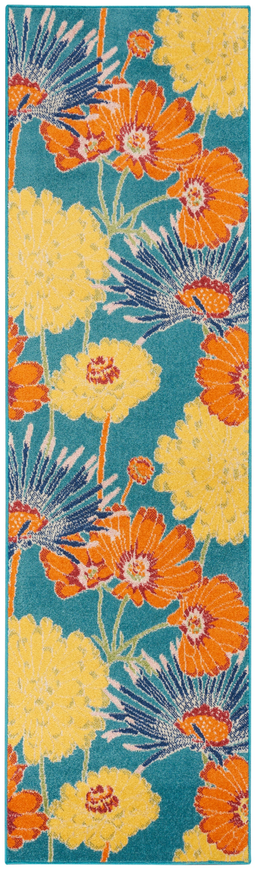 Nourison Home Allur ALR06 Turquoise Multicolor Contemporary Power-loomed Rug