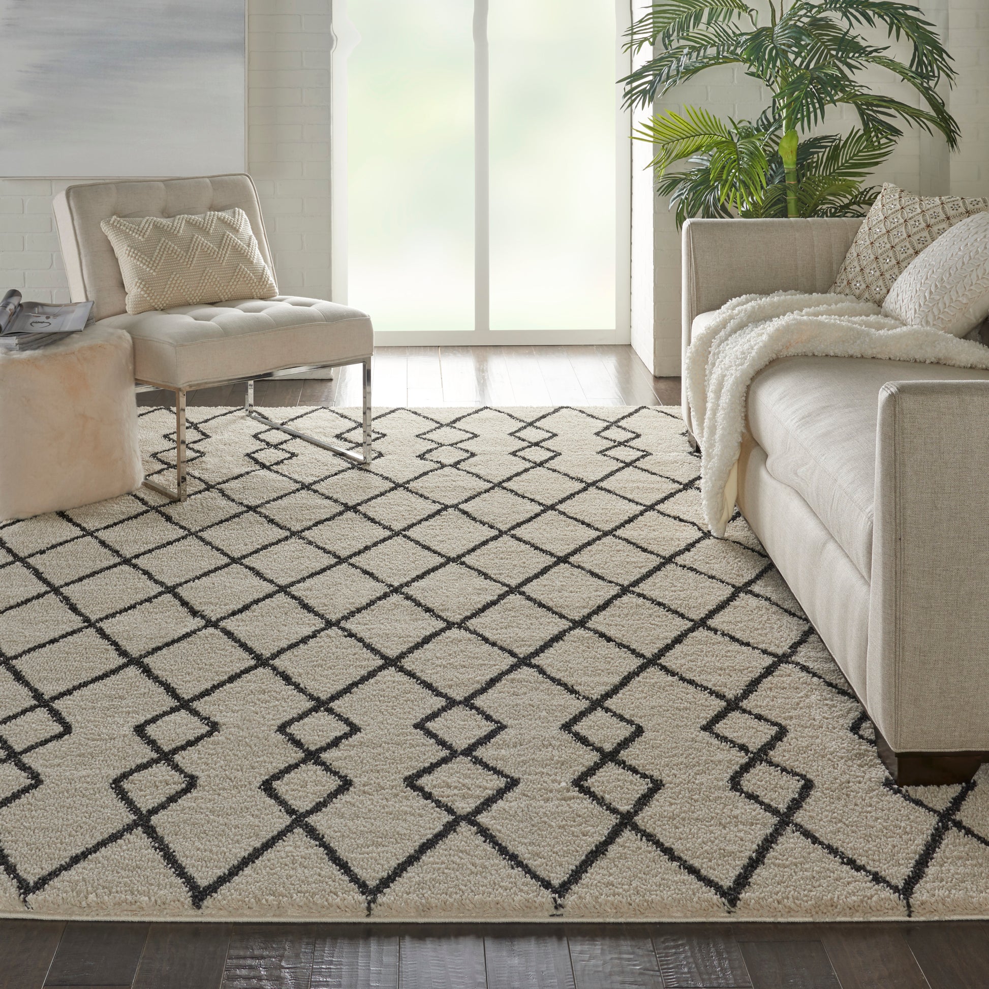 Nourison Home Martil  Ivory Charcoal  Contemporary