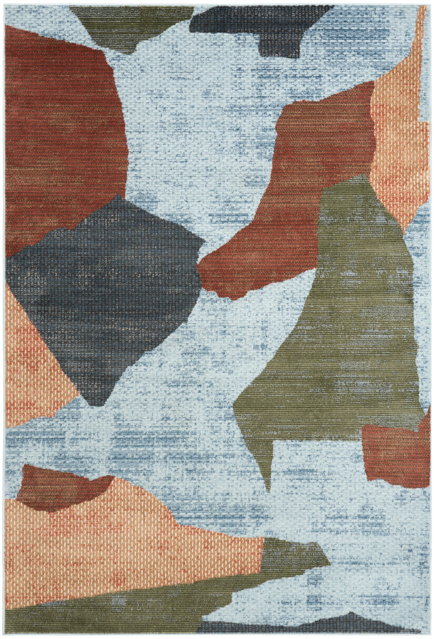 Nourison Home Nordic NRC18 Blue Multicolor Contemporary Power-loomed Rug