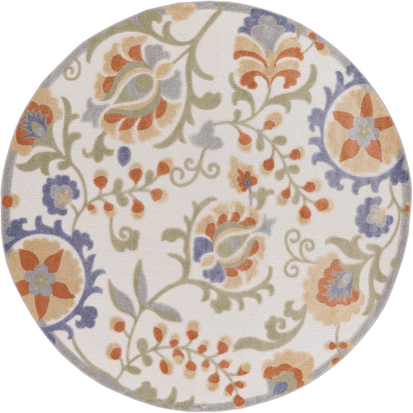 Nourison Home Aloha ALH17 Ivory Blue Contemporary Power-loomed Rugs
