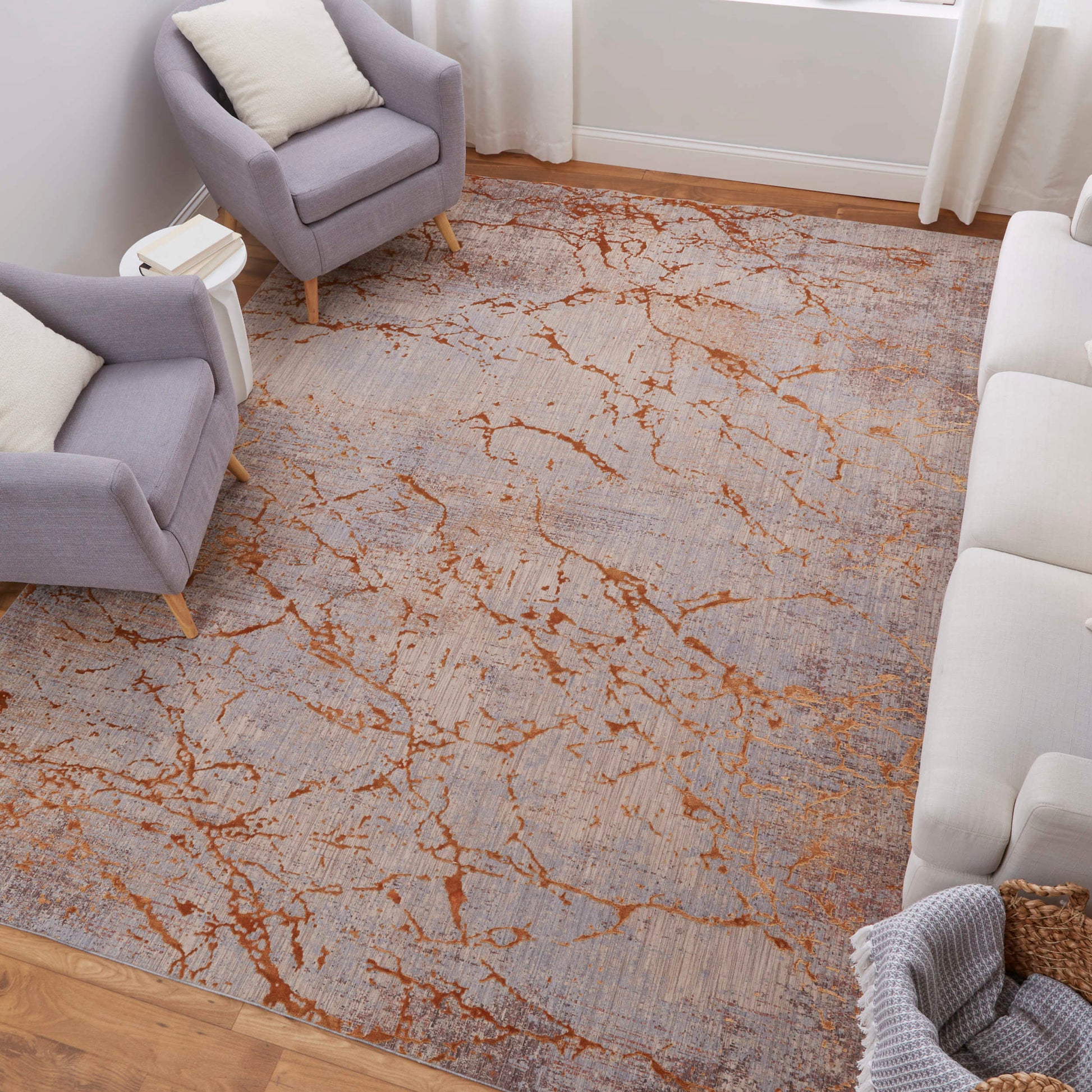 Feizy Pryor  Copper Multi Modern/Casual/Bohemian & Eclectic