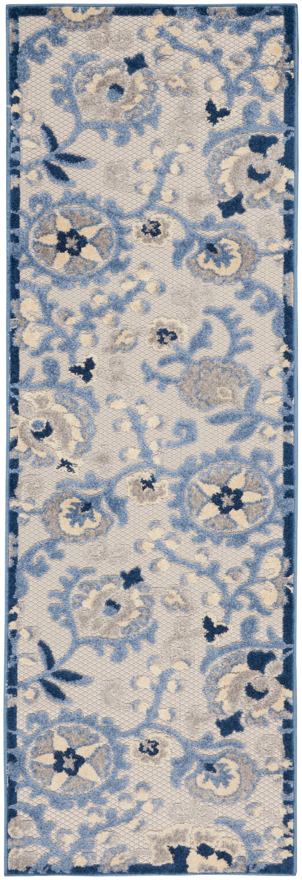 Nourison Home Aloha ALH17 Blue Grey Contemporary Power-loomed Rugs