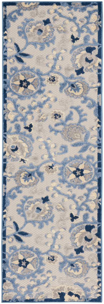 Nourison Home Aloha ALH17 Blue Grey Contemporary Power-loomed Rugs