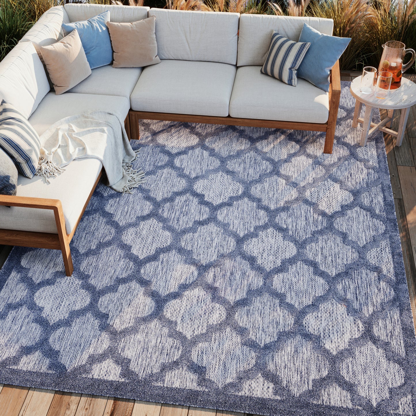 Nourison Home Easy Care  Denim Blue  Contemporary