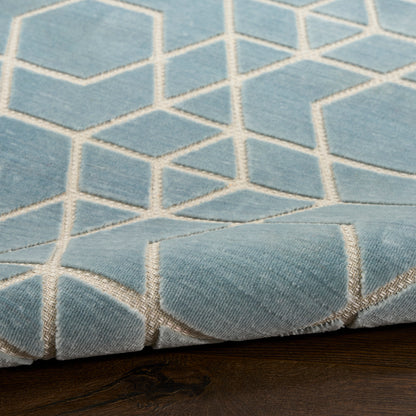 Nourison Home Washable Charm  Blue Ivory  Contemporary