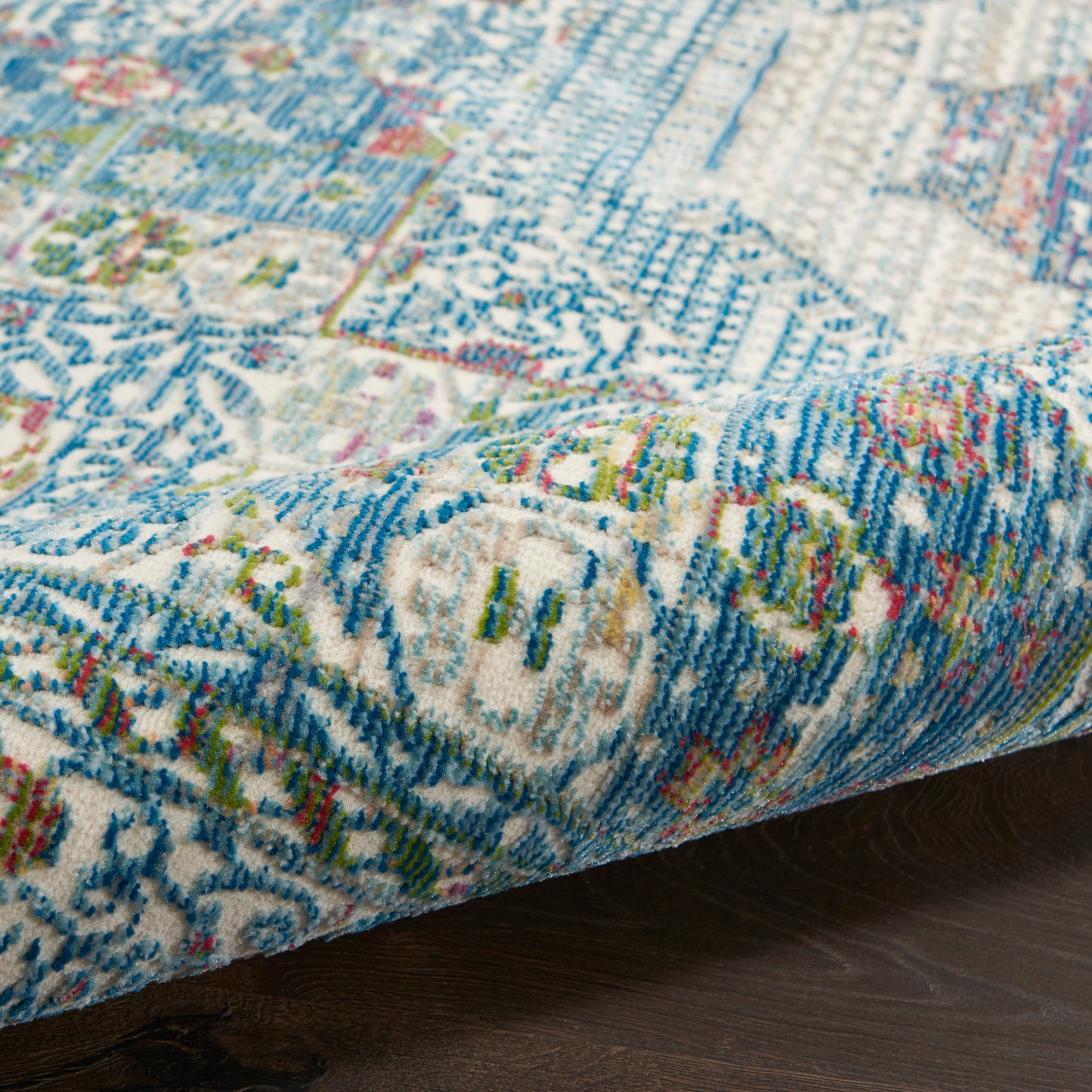 Nourison Home Ankara Global  Ivory Light Blue  Transitional