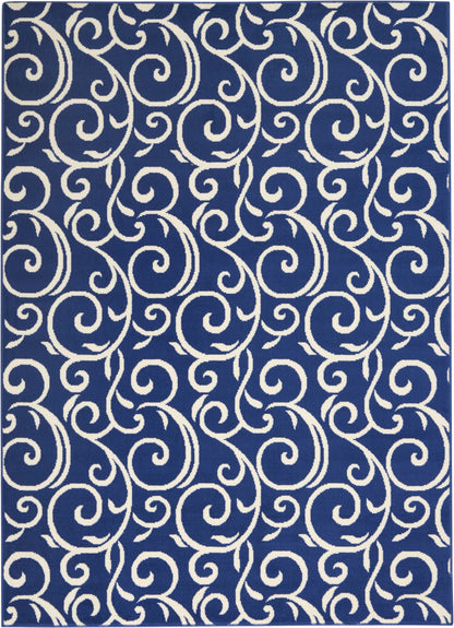 Nourison Home Grafix GRF19 Navy Contemporary Power-loomed Rug