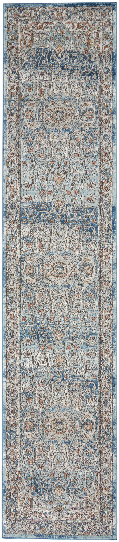 Nourison Home Quarry QUA11 Ivory Blue Traditional Power-loomed Rugs