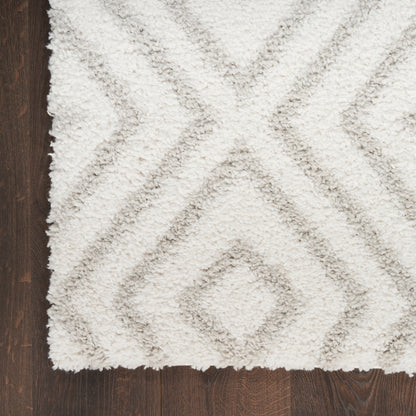 Nourison Home Modern Shag  Ivory Silver  Contemporary