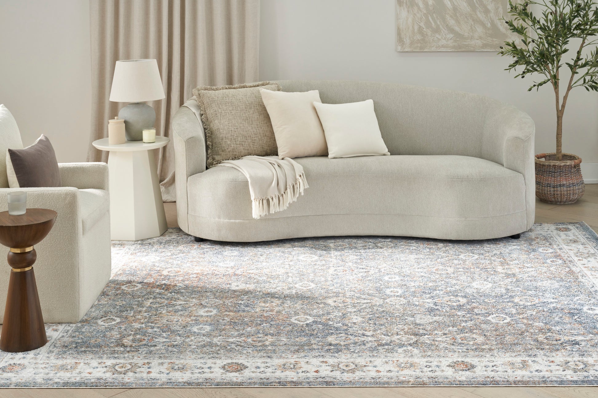 Nourison Home Astra Machine Washable  Ivory Multicolor  Traditional