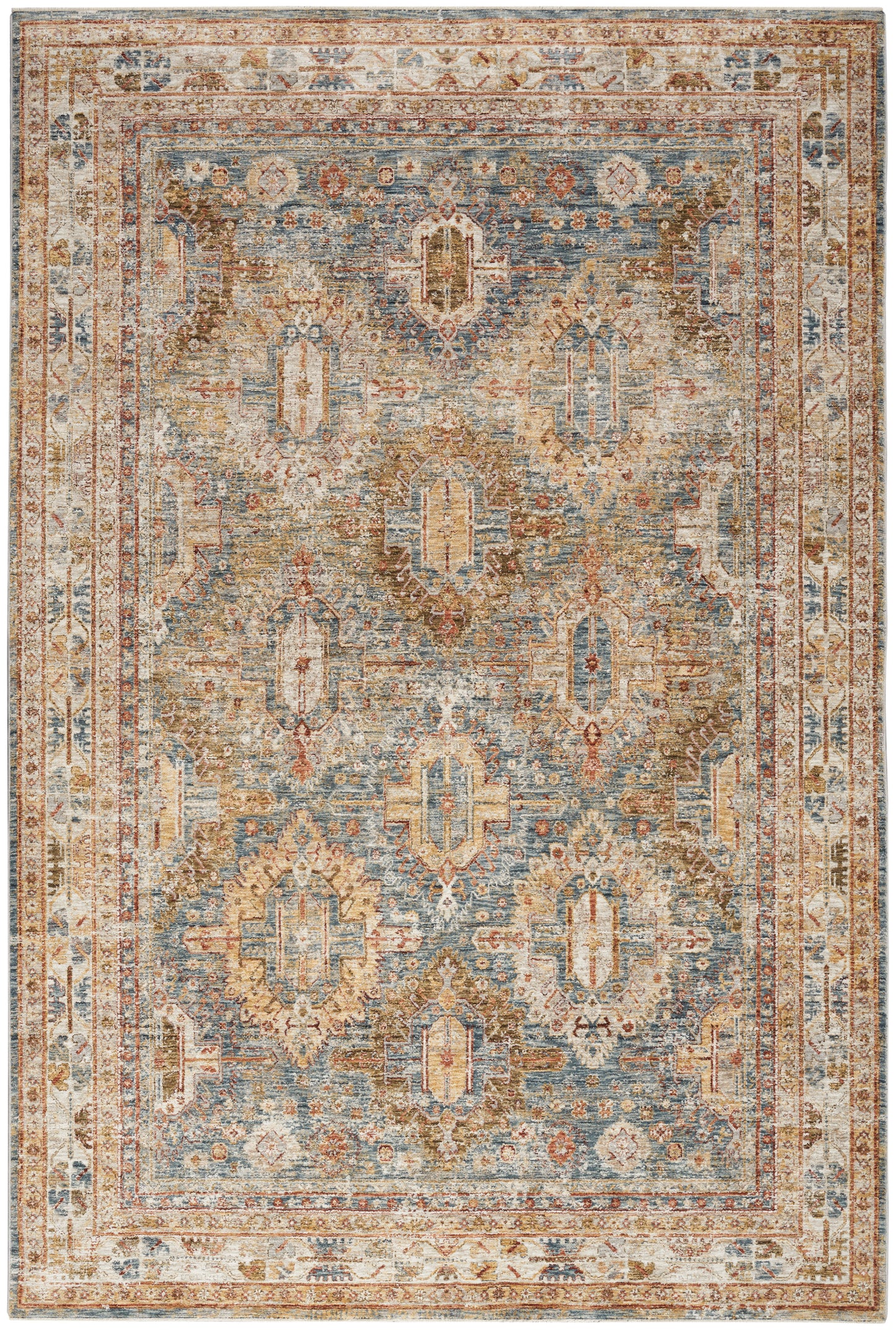Nourison Home Sahar SHR01 Blue Traditional Power-loomed Rug