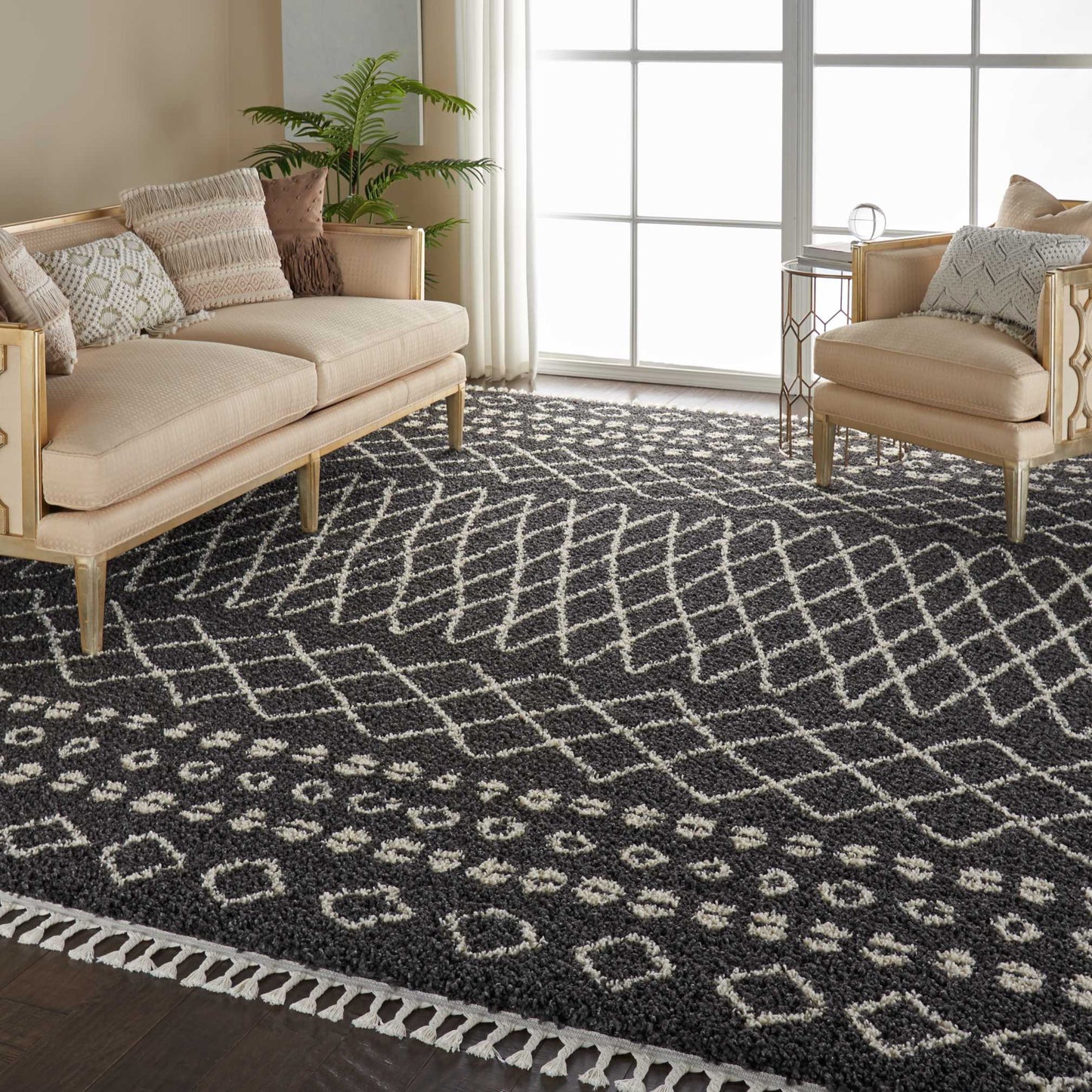Nourison Home Moroccan Shag  Charcoal  Transitional