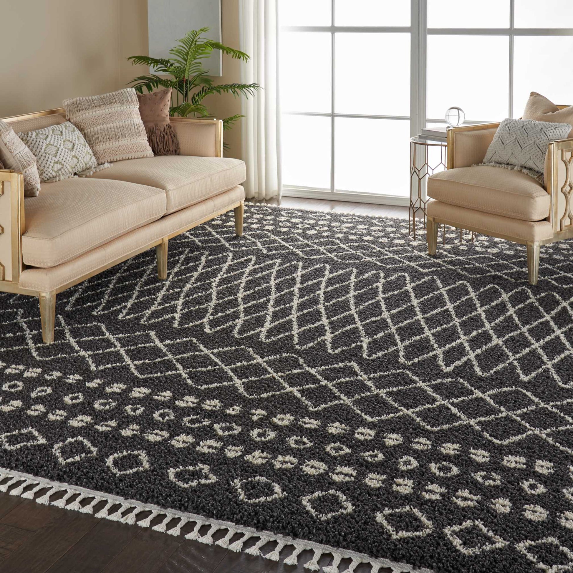 Nourison Home Moroccan Shag  Charcoal  Transitional