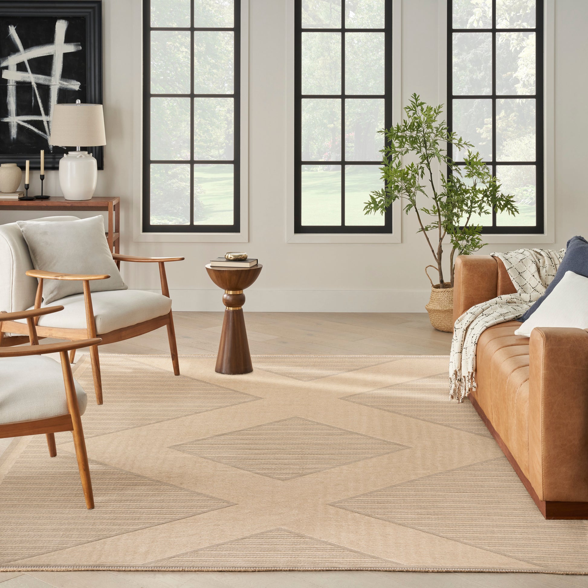 Nourison Home Washable Jute  Natural Beige  Contemporary