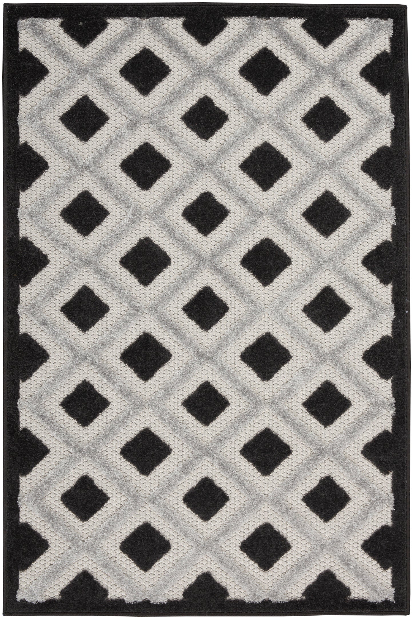 Nourison Home Aloha ALH26 Black White Contemporary Power-loomed Rugs