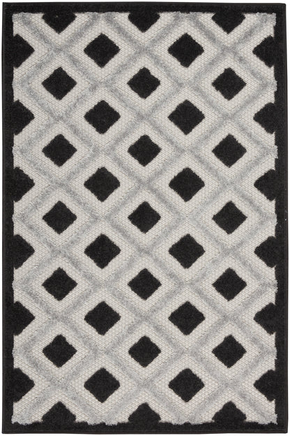Nourison Home Aloha ALH26 Black White Contemporary Power-loomed Rugs