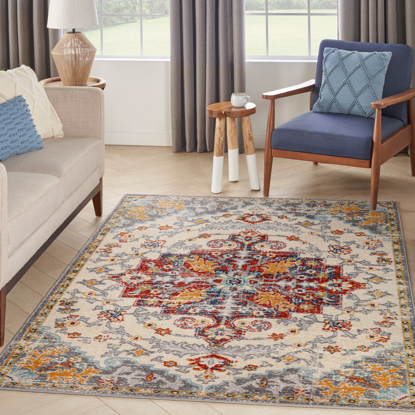 Nourison Home Passion  Ivory Multicolor  Traditional