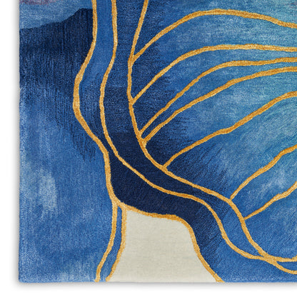 Nourison Home Prismatic  Blue Gold  Contemporary