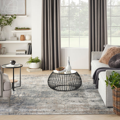 Nourison Home Quarry  Blue Beige  Contemporary