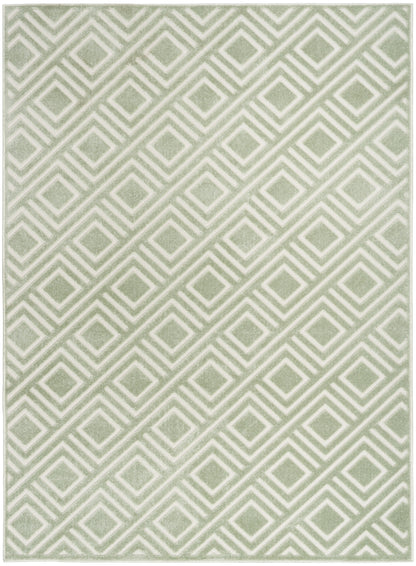 Nourison Home Care Free CAF03 Green Contemporary Loom-woven Rug