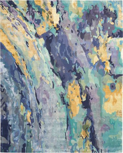 Nourison Home Prismatic  Silver Blue  Contemporary